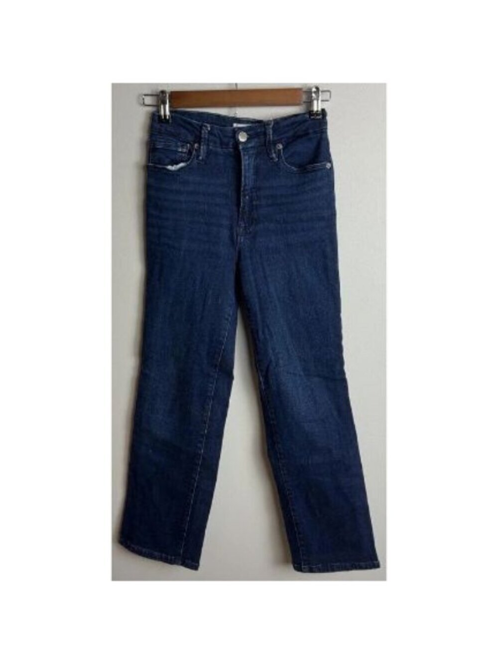 Good American Good Petite Straight Jeans Size 4/27 Dark Wash Denim Women’s
